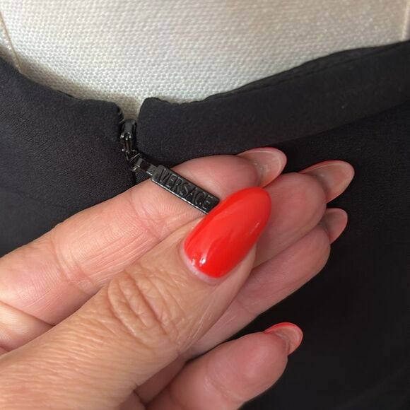 VERSACE Black One Shoulder Long Sleeve Cocktail Dress - Picture 12 of 15